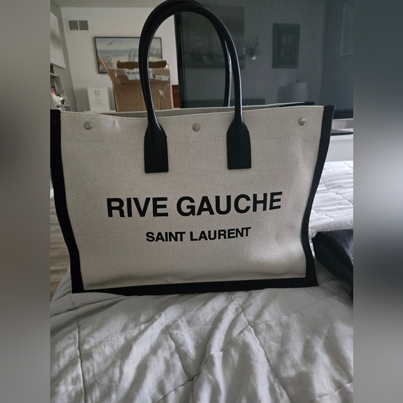 Saint Laurent Rive Gauche canvas tote bag - Picture 9 of 13